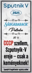 vicces Sputnik V pálinka címke