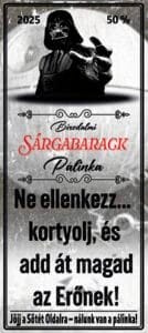 vicces sötét oldal pálinka címke